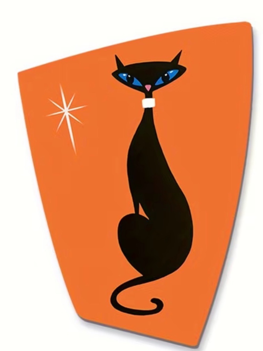 Black Cat Decorative Pet Wall Art - Orange